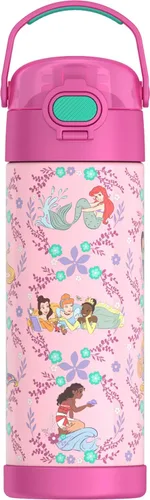 Miniatura 29 de THERMOS FUNTAINER Botella de acero inoxidable con aislamiento al vacío de 16 onzas con tapa ancha de canalón, Rosa Neón