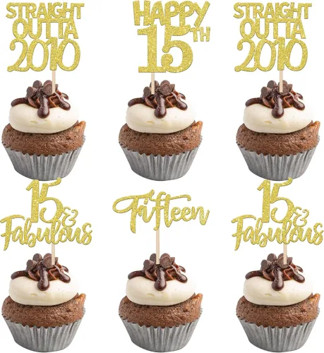 Miniatura 21 de Paquete de 24 adornos para cupcakes Straight Outta 2012 Happy 13th Birthday Thireen Awesome Since 2012, 13 fabulosas decoraciones para tartas