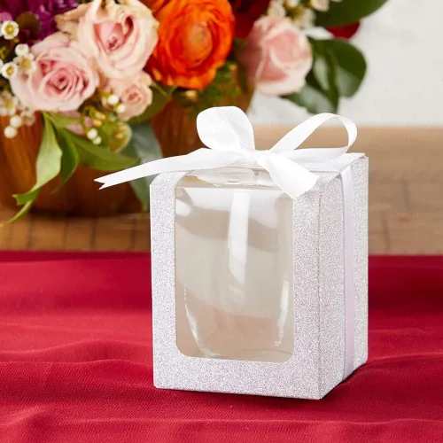 Miniatura 7 de Kate Aspen, Caja de regalo dorada brillante, regalo o recuerdo de fiesta, puede contener copas de vino sin tallo de 9 onzas (juego de 12)