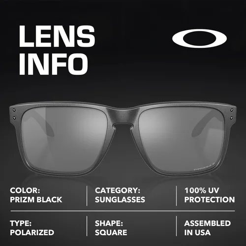 Miniatura 4 de Oakley HOLBROOK XL OO9417 Square Shape Sunglasses With Official Eyewear Kit Marco de acero Lente polarizada negra Prizm