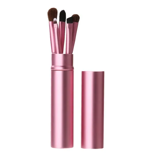 Miniatura 6 de AKOAK 5 unids/set Viaje Portátil Mini Ojo Maquillaje Cepillo Aplicar Sombra de Ojos Delineador de Cejas Cepillo de Maquillaje de Labios Juego de Oro