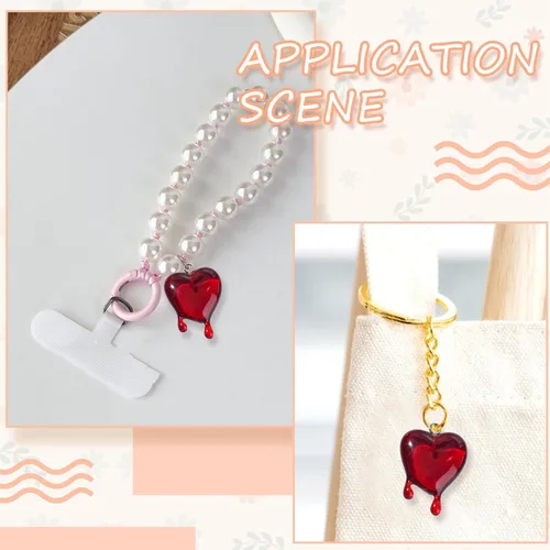 Miniatura 7 de Ipotkitt 10 dijes de corazón fundido transparente rojo con parte trasera plana, dijes de corazón de San Valentín en forma de corazón para el día