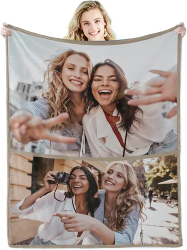 Miniatura 12 de Abybela Manta personalizada con texto fotográfico para regalos de parejas, manta personalizada con imagen, regalos para novio, novia, esposa, Foto-3