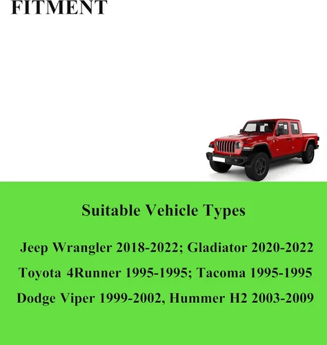 Miniatura 2 de Escobillas de limpiaparabrisas de 16 + 16 pulgadas de repuesto para Jeep Wrangler 2018-2022, Gladiator 2020-2022 y Hummer H2 2003-2009 (juego de 2)