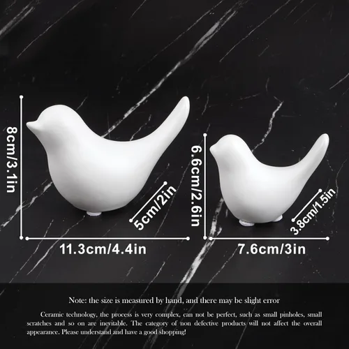 Miniatura 2 de Notakia Estatuas de pájaros blancos pequeños, decoración del hogar, adornos decorativos de estilo moderno para decoración de sala de estar, 2