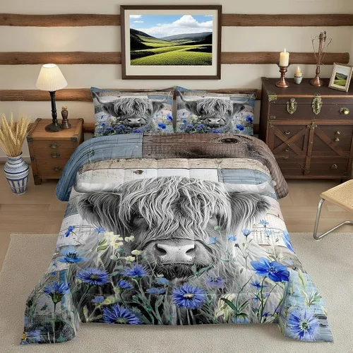 Miniatura 14 de Juego de ropa de cama Happy Camping de Homewish, tamaño individual, con diseño de osos cazadores y pinos, para niños, hombres, adultos, decoración
