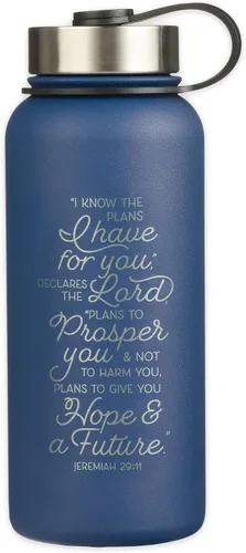 Christian Art Gifts Botella de Agua Grande de Acero Inoxidable de Doble Pared Sellada al Vacío Aislada para Mujeres, Hombres y Graduados: I Know the