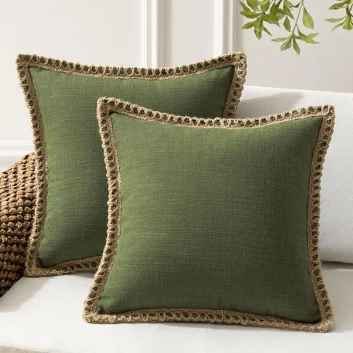 Miniatura 18 de Phantoscope Farmhouse - Fundas de almohada decorativas para exteriores, Poliéster & Mezcla de poliéster, Beige, 18" x 18