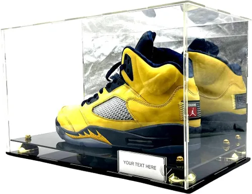 Miniatura 7 de Zapatos de fútbol vitrina caja soporte caja de deportes Memorabilia oro Riser espejo escaparate zapatillas