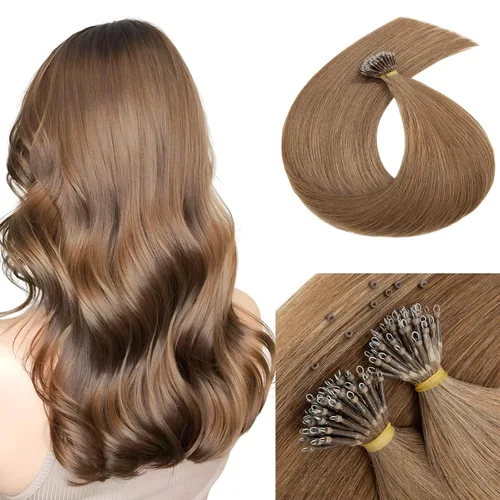 Miniatura 20 de MY-LADY Microlink - Extensiones de cabello humano con microcuentas de 14 pulgadas, extensiones de cabello rubio con micro bucle, extensiones