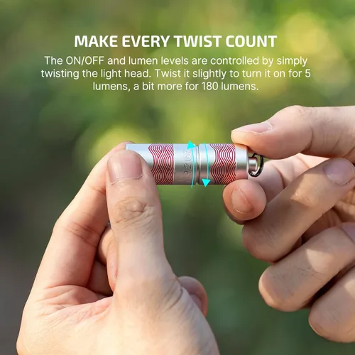 Miniatura 7 de OLIGHT I1R 2 Pro Eos - Linterna de llavero recargable EDC de 180 lúmenes, alimentada por batería recargable integrada con cable USB tipo C, mini luz