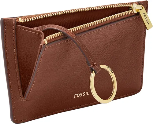 Miniatura 4 de Fossil Cartera Logan de piel para tarjetas para mujer cartera con llavero