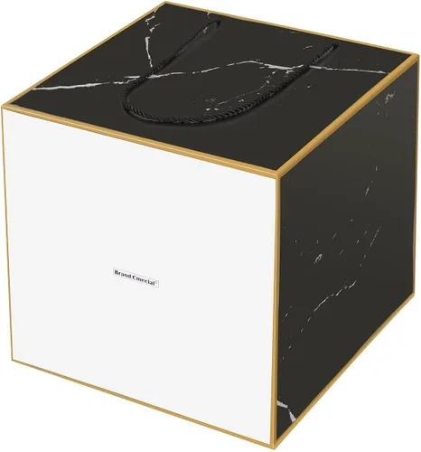 Miniatura 7 de 2 bolsas de regalo grandes negras, bolsa de regalo negra de 11.8 pulgadas, bolsas de regalo de cumpleaños de mármol negro para hombres, bolsas