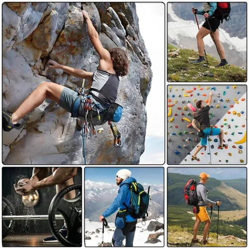 Miniatura 2 de Bolsa de tiza de escalada - Bolsa de tiza negra ajustable para equipos de escalada en roca