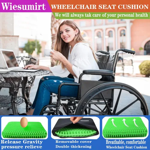 Miniatura 6 de Cojín de asiento de gel de tamaño grande para sentarse prolongadamente, extra grande y grueso, cojín de asiento para espalda, cadera, ciática
