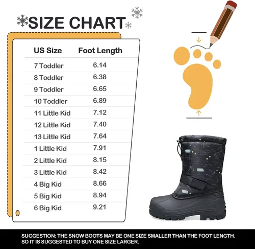 Miniatura 7 de K KomForme Snow Boots for Boys & Girls Warm Waterproof Slip Resistant Winter Shoes (ToddlerLittle KidBig Kid)