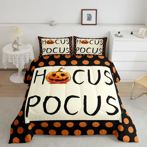 Miniatura 8 de Erosebridal Juego de edredón de Halloween para niños, tamaño individual, juego de ropa de cama de calavera de azúcar para decoración de habitación