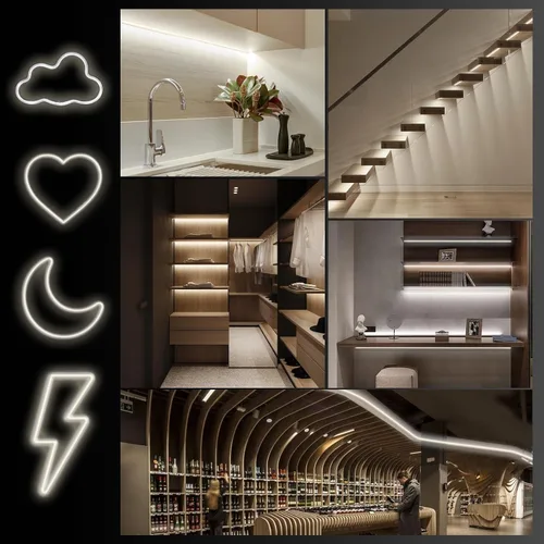 Miniatura 6 de Cuerda de luz LED de neón de 360°, tubo redondo de 3.28 pies, 6500 K, tira de luces LED blancas de iluminación de 360 grados, IP65, impermeable