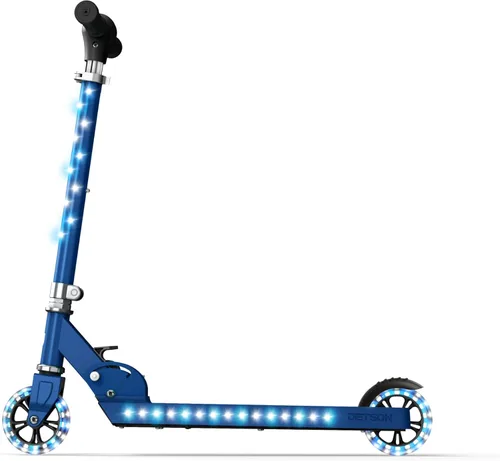 Jetson Kids Jupiter patinete de 2 ruedas con luz LED para niños, luces LED en el manillar, la columna, las ruedas y la plataforma, manillar Júpiter