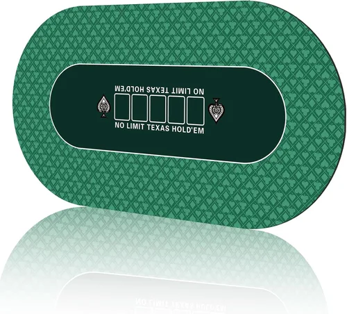 Miniatura 11 de Impermeable 70 '' x 35 '' Alfombra de póquer profesional, 8 jugadores de goma portátil Texas Hold'em Poker mesa diseño superior con bolsa de 70 X 35