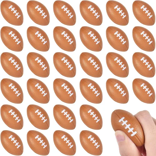 Uogw 36 paquetes de bolas antiestrés de fútbol, mini bolas de espuma de fútbol de 5.5 cm, decoración para fiesta de Superbowl, mini bolas de espuma