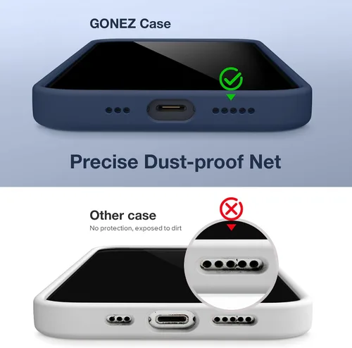 Miniatura 119 de GONEZ Funda de silicona para iPhone 15 Pro Max, compatible con Magsafe, protector de cámara + protector de pantalla, forro de microfibra suave