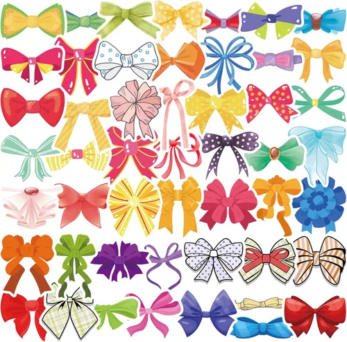 50 calcomanías de lazo de coqueta coloridas, bonitas calcomanías de vinilo con pajarita, calcomanías estéticas impermeables para adultos, mujeres,