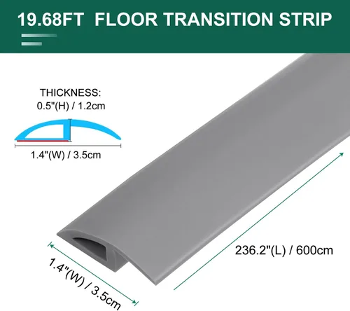 Miniatura 2 de uxcell Tira de borde de suelo para despegar y pegar, tira de transición de alfombra de PVC de 2.75 pulgadas de ancho para puerta laminada de altura