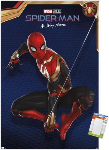 Trends International Marvel Spider-Man: No Way Home - Póster de pared para disfraz rojo, 22.4 pulgadas de largo x 14.7 W, paquete de póster y