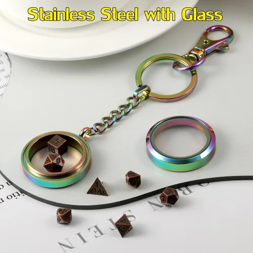 Miniatura 5 de DNDND - Mini dados metálicos DND, juego de dados metálicos pequeños de 0.236 pulgadas con Kyechain y caja de acero inoxidable y una magnífica caja