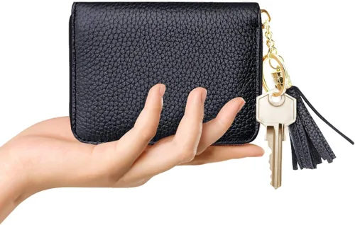 Miniatura 4 de Billetera pequeña para tarjetas de crédito para mujeres RFID con purpurina linda portadora de tarjetas de crédito carteras para mujeres
