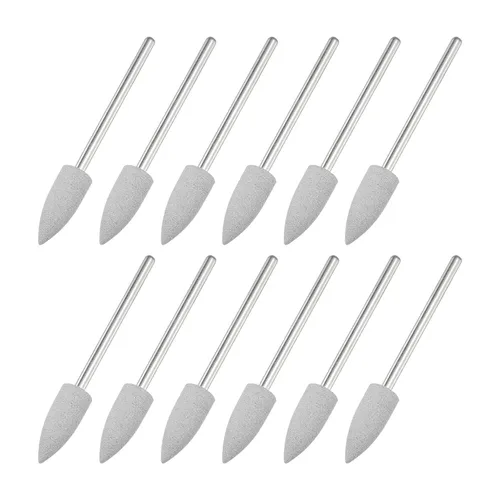Miniatura 26 de uxcell Piedra montada abrasiva de 80 granos 0.093 in vástago de 1/4 "(6 mm) de diámetro cabezas puntiagudas ruedas de pulido y pulido de piedra