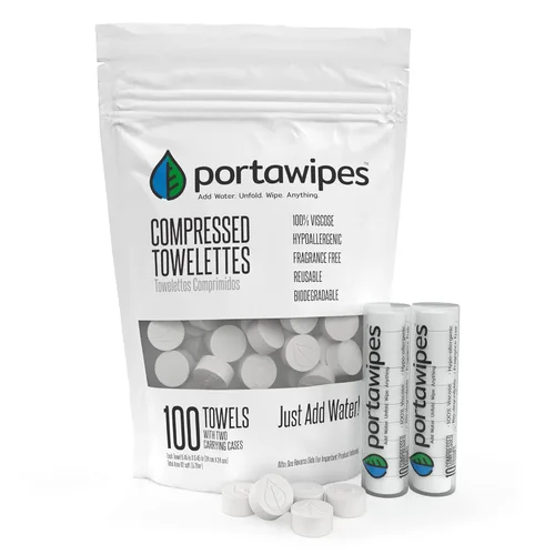 Miniatura 8 de Portawipes Coin Tissus, paquete de 500 con 4 estuches de transporte, tabletas de papel higiénico, toallas comprimidas, toallitas expandibles, suaves