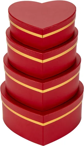 Oairse Cajas de regalo en forma de corazón para flores, cajas de regalo anidadas con tapas, cajas en forma de corazón para arreglos de flores, juego