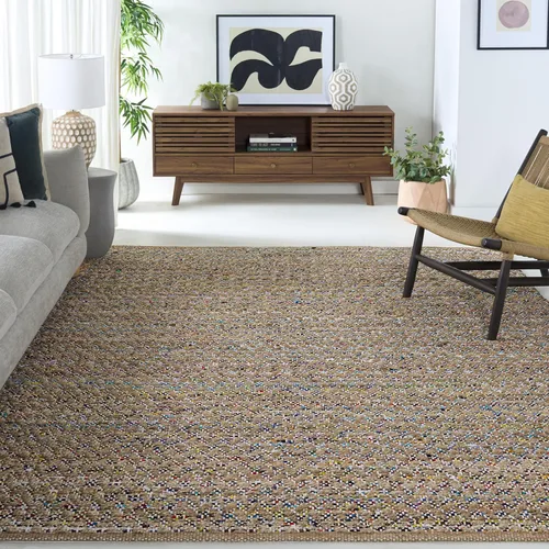 SAFAVIEH Alfombra de área de 8 x 10 pies – Colección Cape Cod – Grande – Rojo y natural, yute trenzado hecho a mano, ideal para sala de estar,