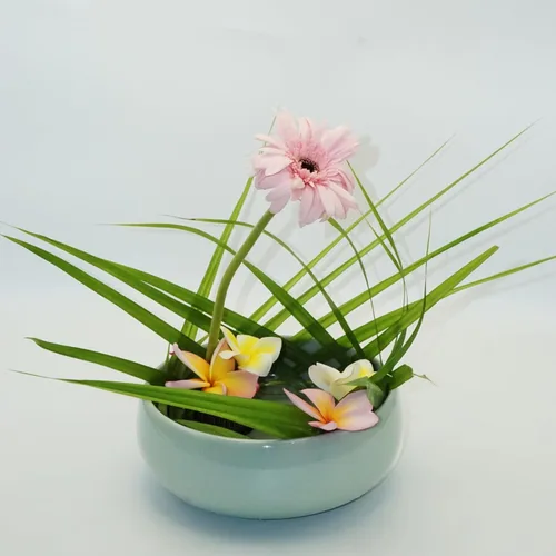 Miniatura 5 de Water Lotus - Juego de maceta de tazón de compota japonesa con rana floral de 1.8 pulgadas, ideal para Ikebana, arreglo floral y plantación Celadón