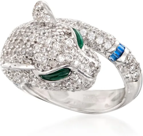 Miniatura 4 de Ross-Simons 400 ct tw CZ and Simulated Multi-Stone Panther Ring in Sterling Silver