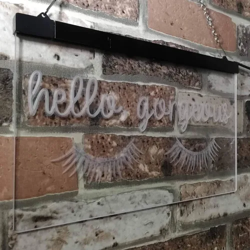 Miniatura 4 de ADVPRO Hello Gorgeous - Letrero de neón LED de doble color, blanco y morado, 16 x 12 pulgadas, st6s43-i3178-wp