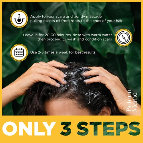 Miniatura 3 de Aceite de batana prensado en frío de alta calidad para el crecimiento del cabello, 100% puro y orgánico, sin olor a quemado, mascarilla