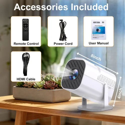 Miniatura 9 de Aplicaciones integradas y wifi: proyector con wifi y Bluetooth, proyector para dormitorio, compatible con 4K, proyector portátil, Keystone