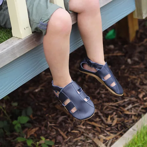 Miniatura 5 de Dotty Fish Sandalias de cuero suave para niños pequeños.
