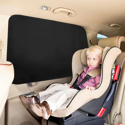 Miniatura 4 de Ovege Parasoles Magnéticos de Gamuza para Ventanas de Automóvil - Asiento Trasero 2 piezas Cortina de Privacidad Protección UV Negro-Suedette