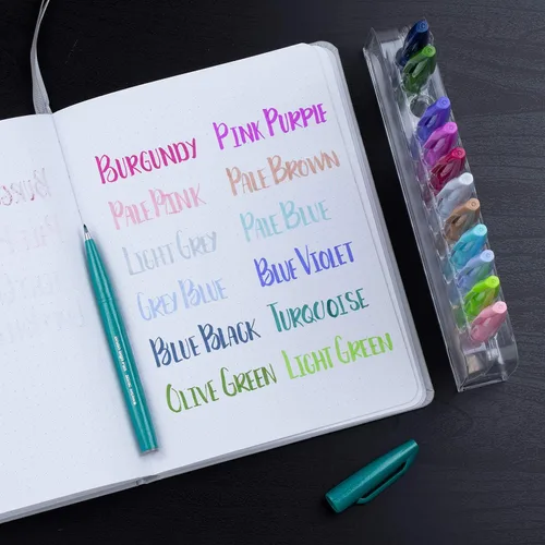 Miniatura 3 de Pentel Arts Sign Pen - Rotulador con punta de pincel, colores surtidos, caja de 12 unidades (SES15C2PC12)