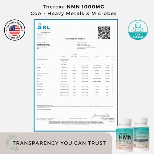 Miniatura 5 de Suplemento de NMN 1000mg Puro - NMN Liposomal para Suplemento de NAD+, Probado en EE. UU., 60 Cápsulas