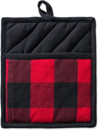 Miniatura 2 de DII Buffalo Check Kitchen Collection, juego de cocina clásico de granja, agarradera, rojo y negro, 2 piezas