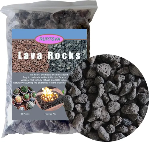 Roca de lava mediana de 5 libras, piedras volcánicas naturales de 1 a 2 pulgadas, uso en chimeneas, hogueras o cuencos para incendios de gas natural