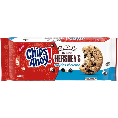 CHIPS AHOY! Chewy Hershey's Cookies 'n' Creme - Galletas inspiradas en barra, 9.58 onzas