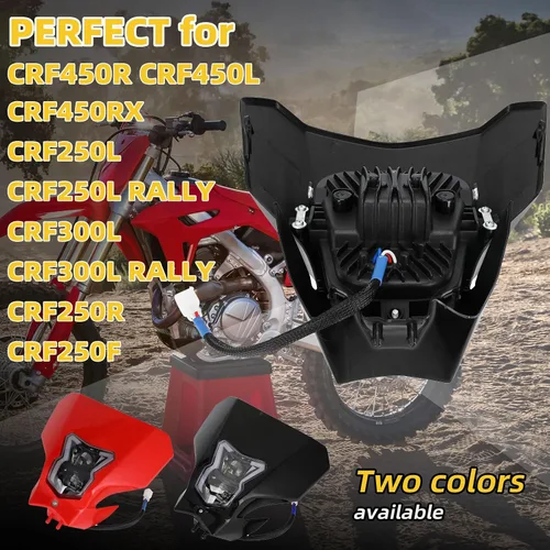 Miniatura 2 de Faro delantero de motocicleta universal para CRF450R CRF450L CRF450RX CRF250L CRF250L RALLY CRF300L CRF300L RALLY CRF250R CRF250F negro