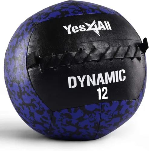 Miniatura 12 de Yes4All Bola de pared, bola de arena de hierro con peso de cuero suave para ejercicio multifuncional dinámico, 6 libras - 30 libras