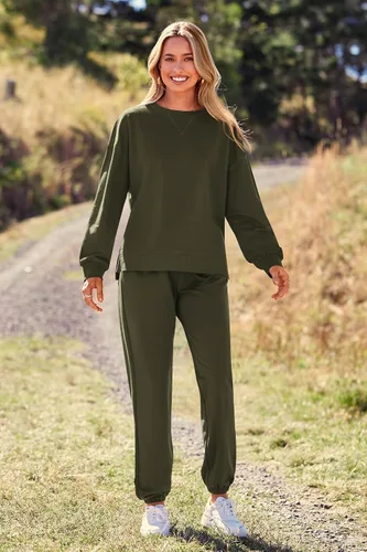 Miniatura 92 de Prettygarden - Conjunto de pijama de dos piezas para mujer, diseño de teñido anudado, sudadera informal de manga larga con pantalones largos, ropa